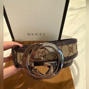 Gucci Brown Monogram Belt